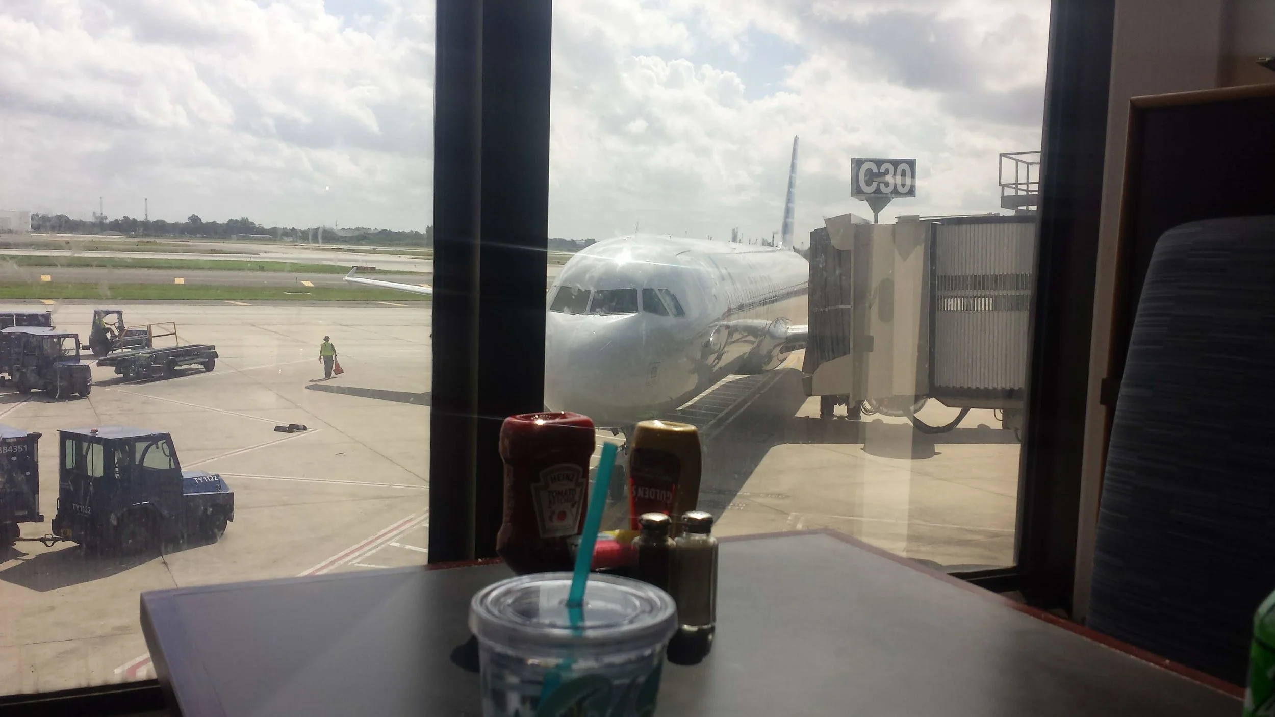 Out the window at our lunch table at the Philly airport.