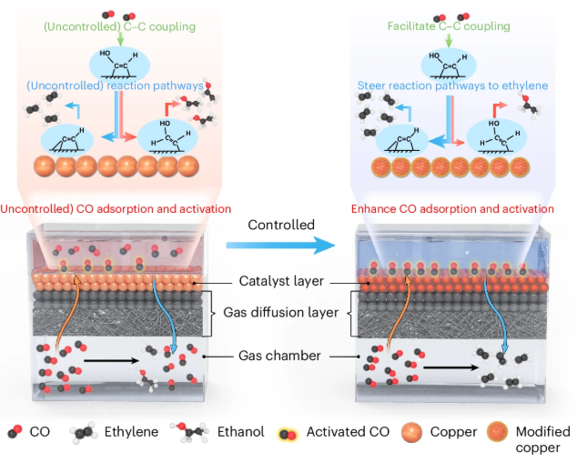 355. Energy-efficient electrified ethylene synthesis in CO-starved environment