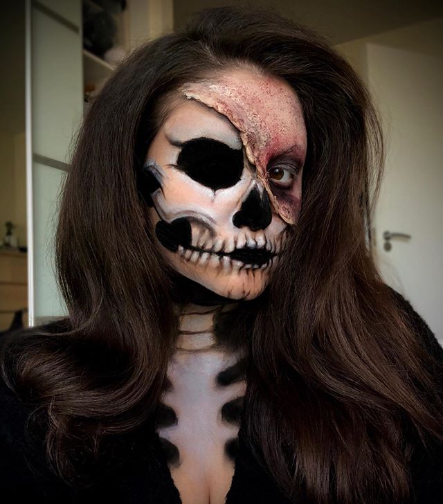 ππ€ Using @inglotuk black gel liner
@nyxcosmetics_uk cream stick in milk
@bennyemakeup nose and scar wax and bruise wheel
#skull #skullmakeup #zombiemakeup #zombiemakeupideas #halloween #halloweensfx #halloweencostume #halloweenmakeup #halloweenmakeupideas #makeupartist #sfx #specialeffectsmakeup #specialeffects #noseandscarwax #bennye #manchestermakeupartist #makeupartistmanchester