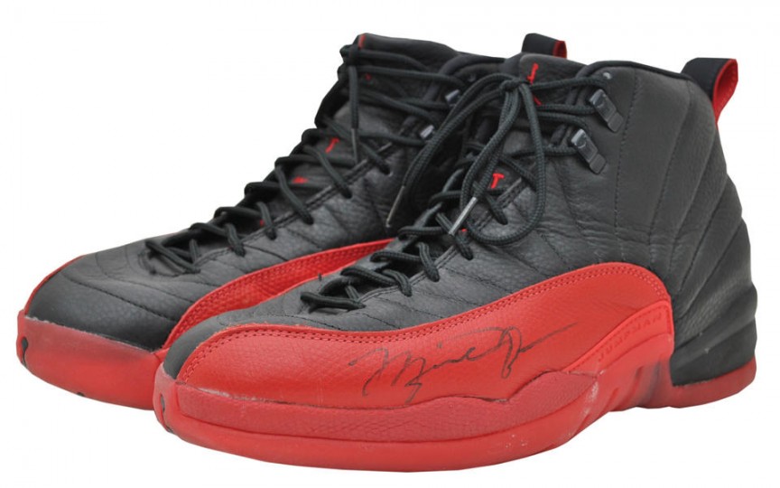 Air Jordan 12 from the 1997 NBA Finals Flu Game (autographed)–$104,000 .jpg