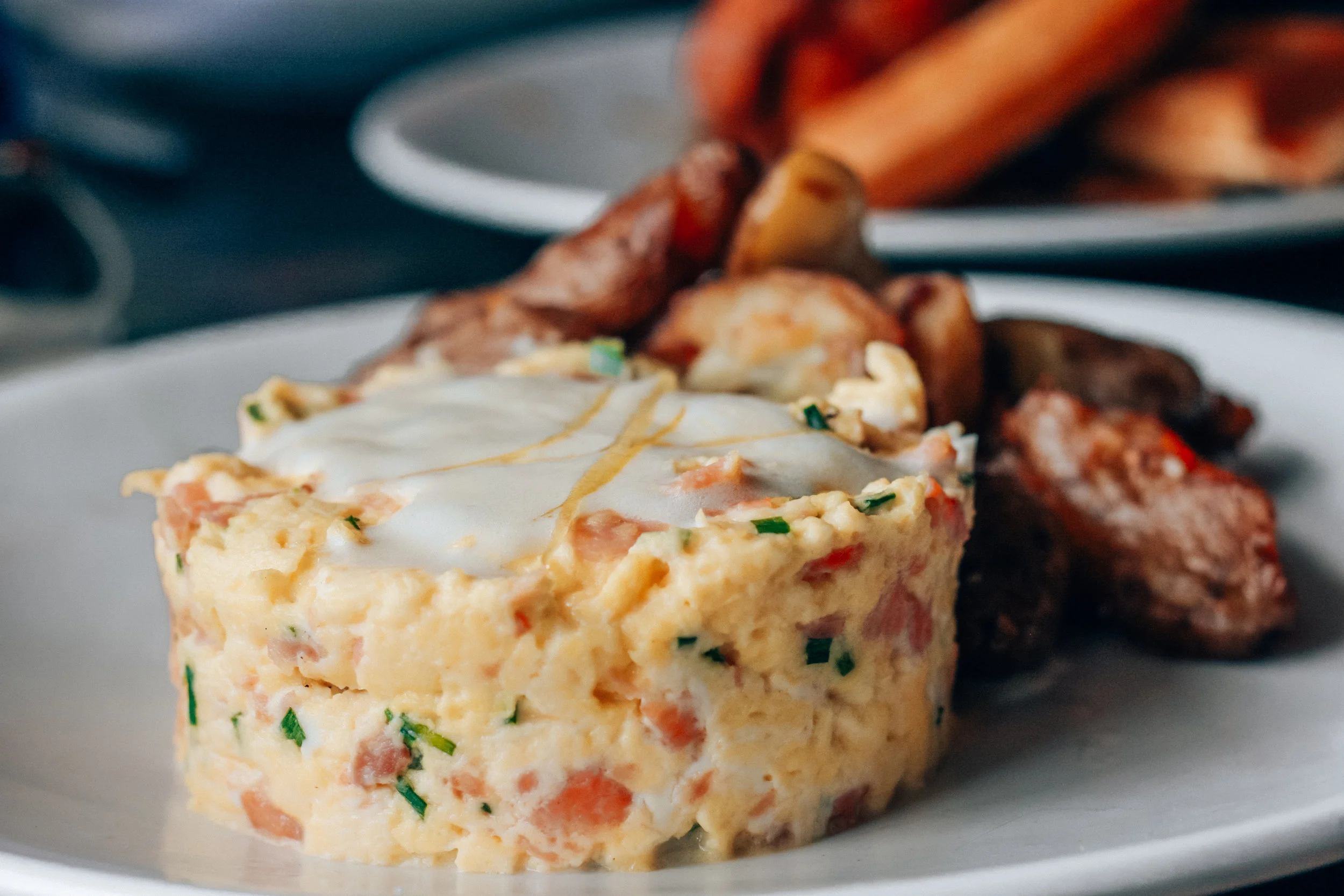 Smoked Salmon Scrambled Eggs with lemon mascarpone and chives