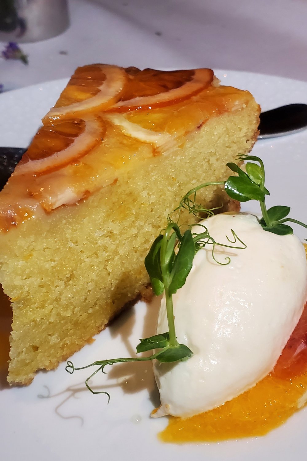 ORANGE OLIVE OIL CAKE crema chantilly