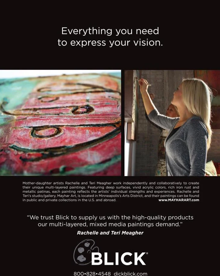 Featured artist chosen to endorse BLICK Art Materials in full page ads in Artist Magazine, Kennedy World's Best Of Painting magazine - Pictured with my Mother, Artist Teri Meagher 