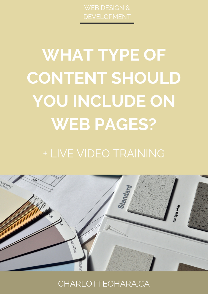 What type of content should you include on a web page?