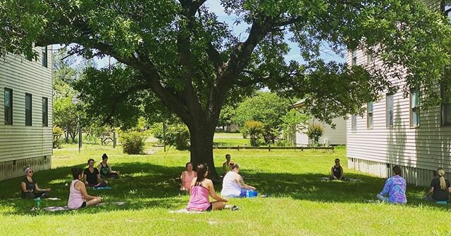 After two months of meeting virtually, today we met on the historic grounds of Fort Chaffee for #poweredbyheartschoolofyoga #yogaterrium 200 hour teacher training! In September, expect ten more amazing teachers in the River Valley and NWA teaching #a
