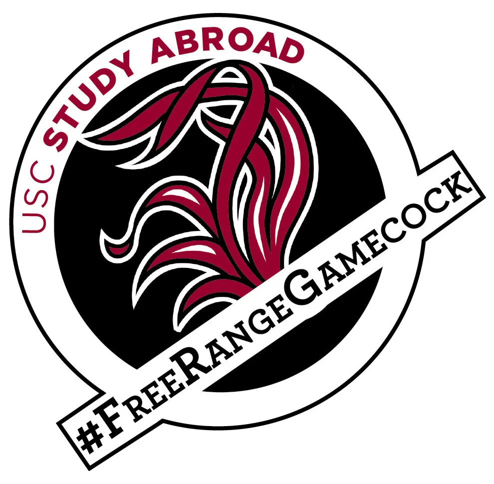  Free Range Gamecock logo and sticker and flash drive application for the University of South Carolina Study Abroad Office. (2016) 