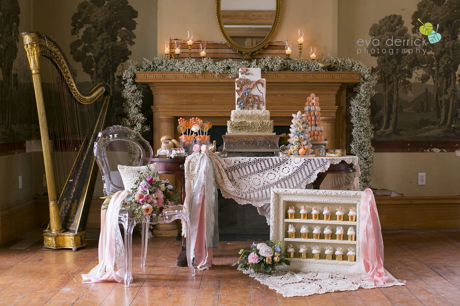 Sweet Celebrations styled wedding dessert display