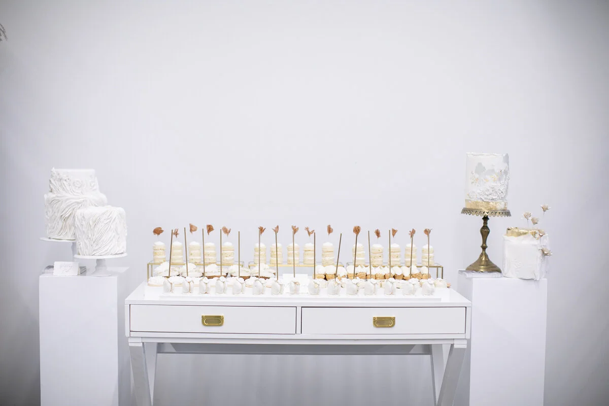 Sweet Celebrations wedding cake and dessert display