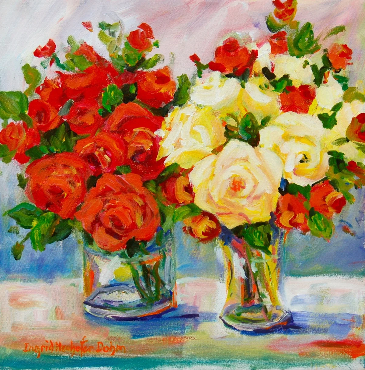 Red and White Roses