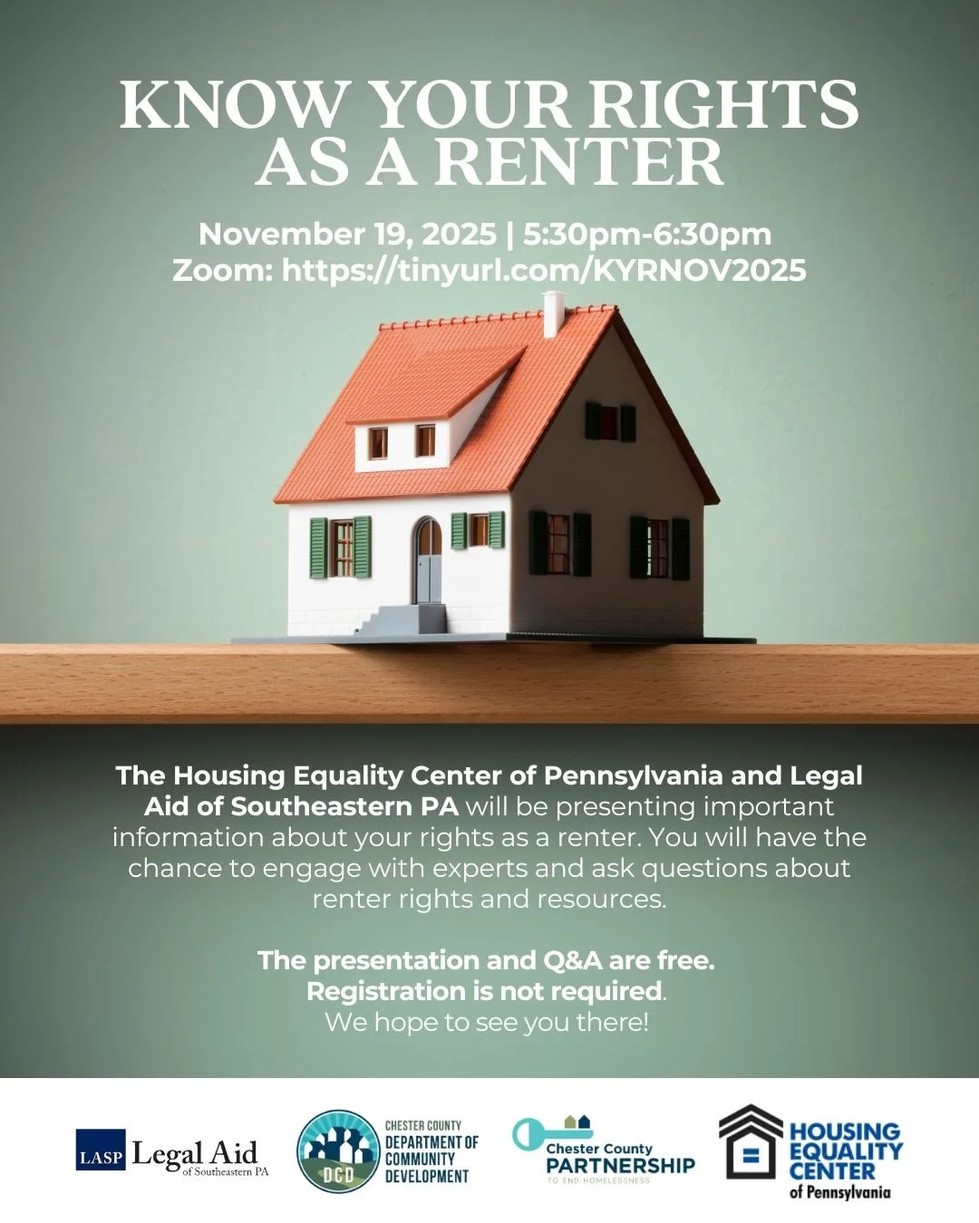 ⭐ Join us during Hunger &amp; Homelessness Awareness Week for two Renters&rsquo; Rights events! ⭐

🏠KNOW YOUR RIGHTS AS A RENTER
📅November 19, 2025
🕒5:30pm-6:30pm
🔗Zoom: https://lght.ly/gne4785
🎟️The presentation and Q&amp;A are free. Registrati