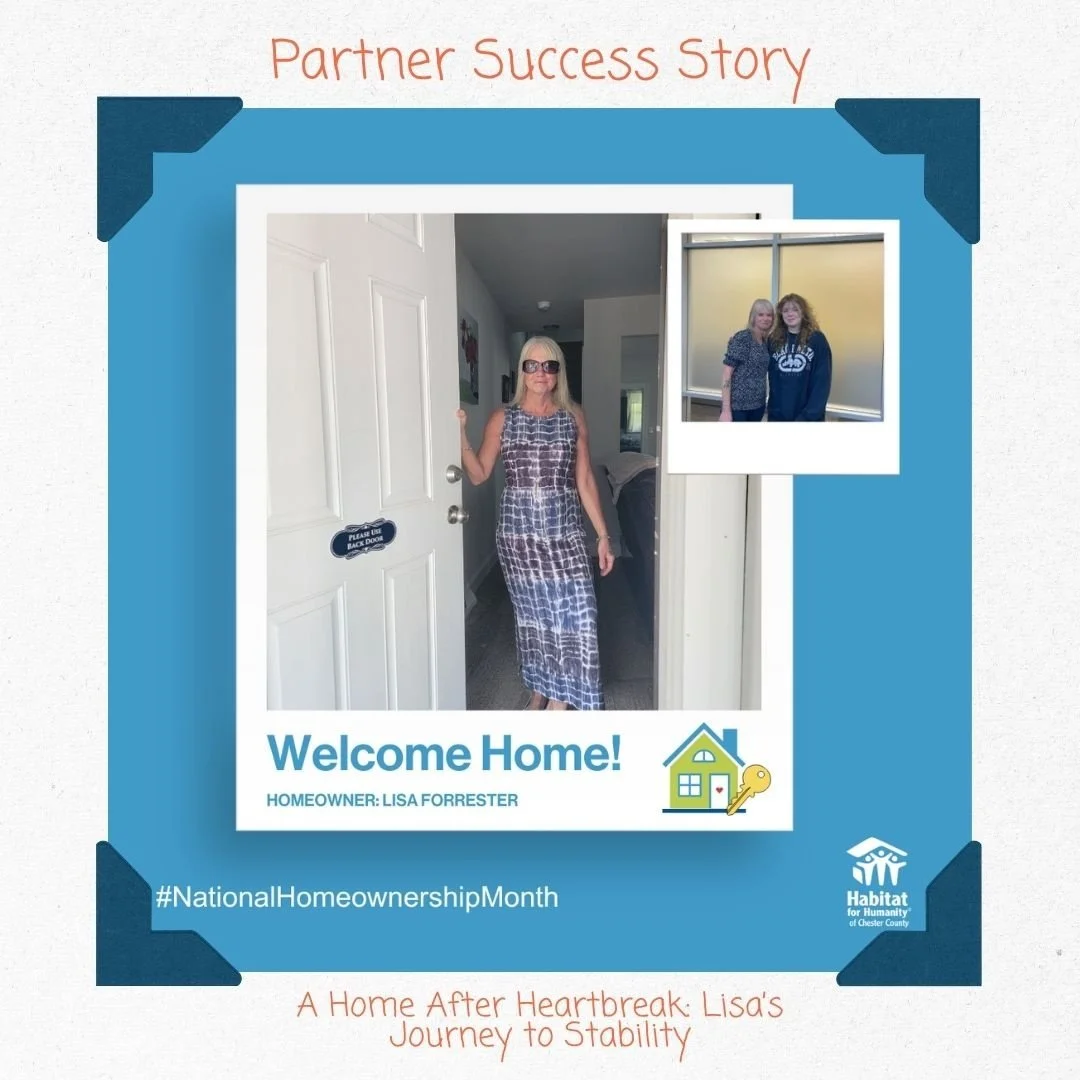 🏡 Success Story: Lisa&rsquo;s Journey with Habitat for Humanity of Chester County🏡

💔 After years of instability and loss, Lisa and her granddaughter found hope through Habitat for Humanity&rsquo;s homeownership program.

📞 When she learned she w