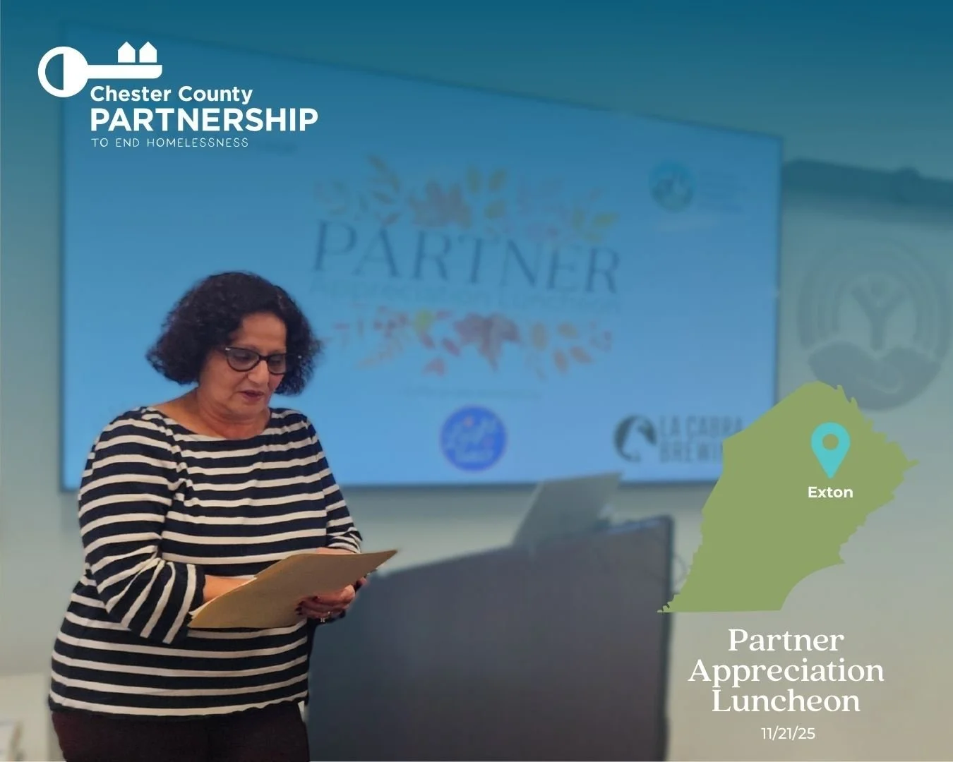 💙 Celebrating Our Partners During Hunger &amp; Homelessness Awareness Week 💙

🍽️ We hosted a Partner Appreciation Luncheon to honor the hardworking individuals and organizations dedicated to solving homelessness in Chester County.

🎤 Pictured is 