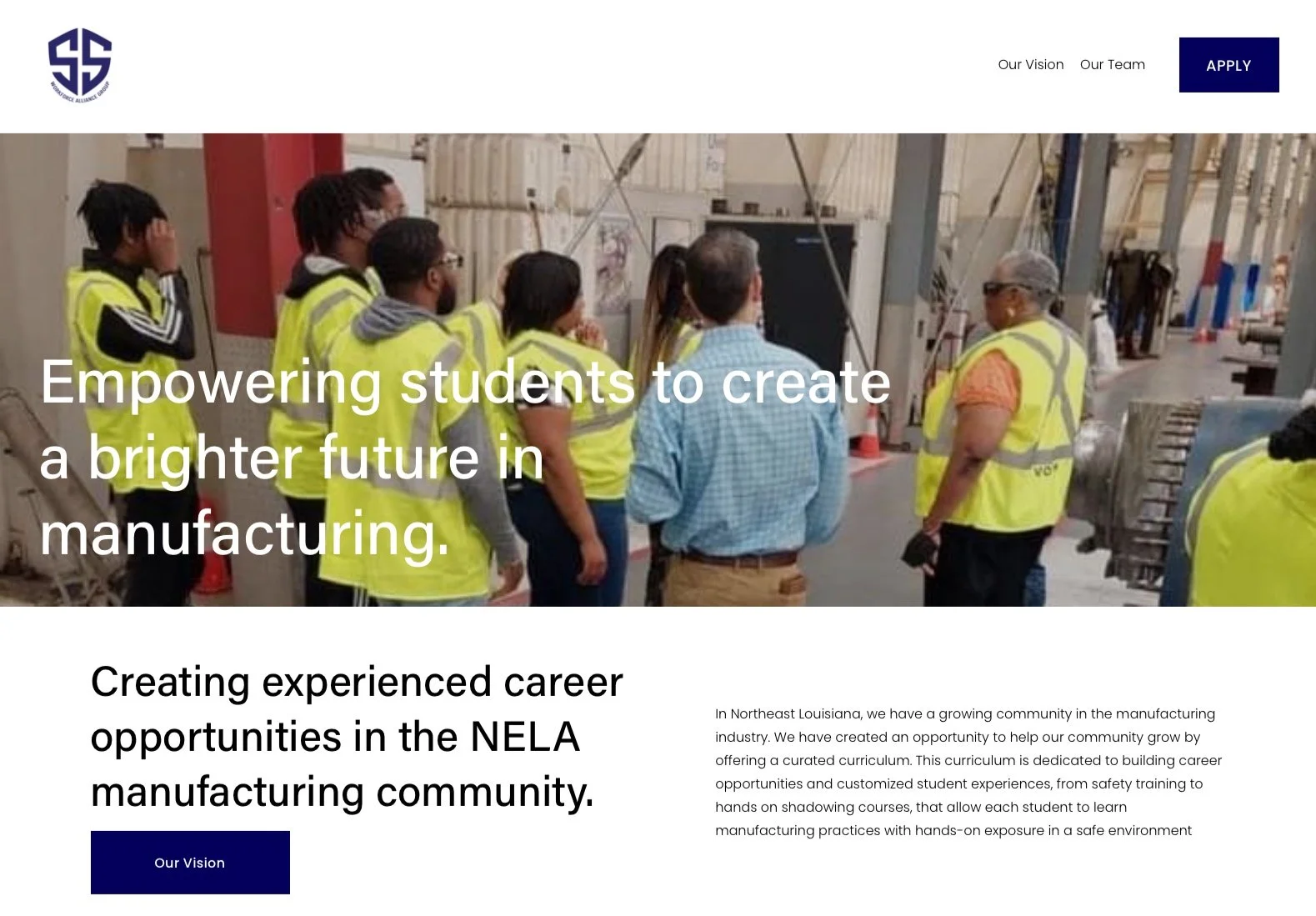 SSWAGLA - Sawyer Sustainability Workforce Alliance Group of Louisiana - website design - Madeline grace creative