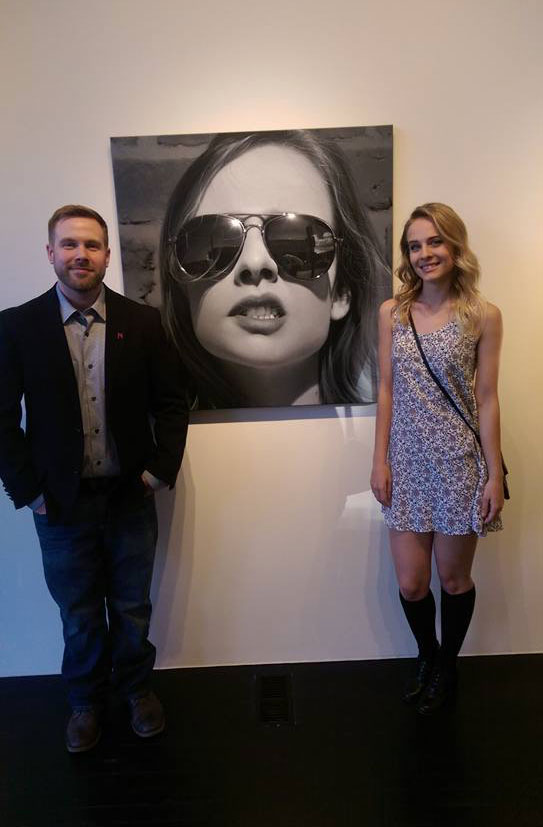 Emily and I in front of "Downtown" at the opening of Six plus One at Hammond Harkins Gallery.