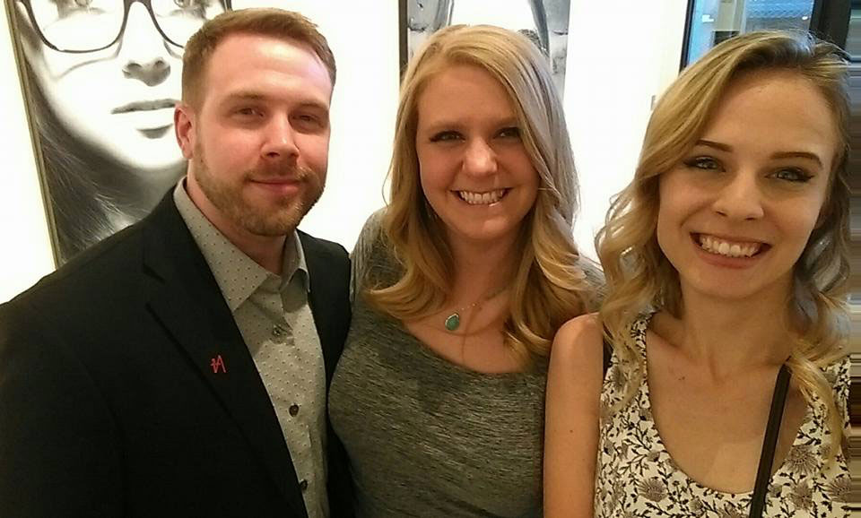 My wife Amber and I along with Emily who modeled for "Downtown" at the opening of Six Plus One at Hammond Harkins.