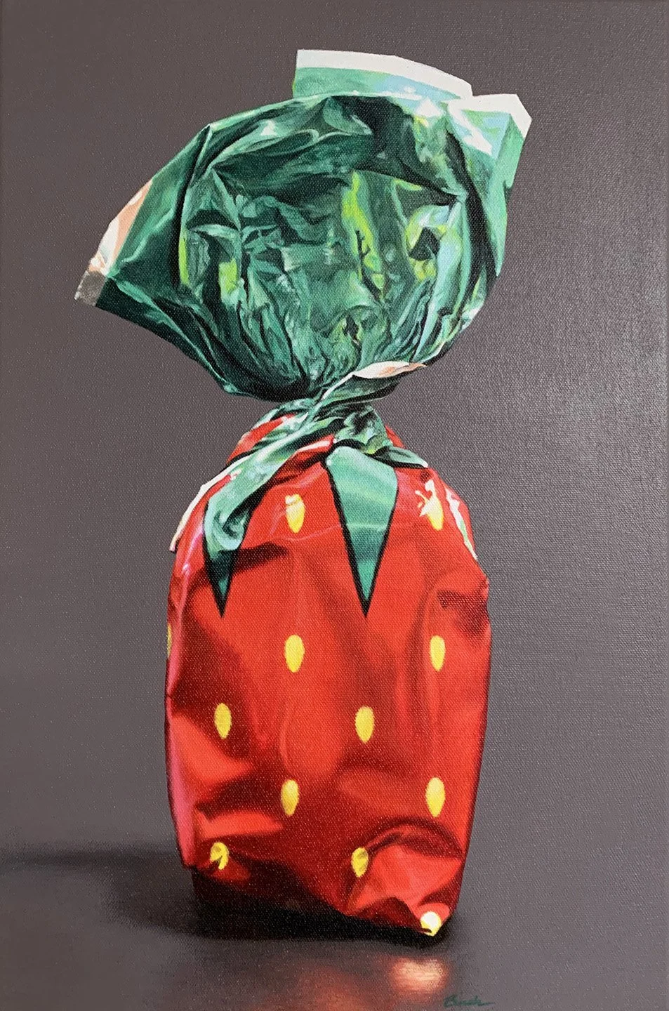  “Strawberry Candy” Acrylic on canvas. 12x18”   