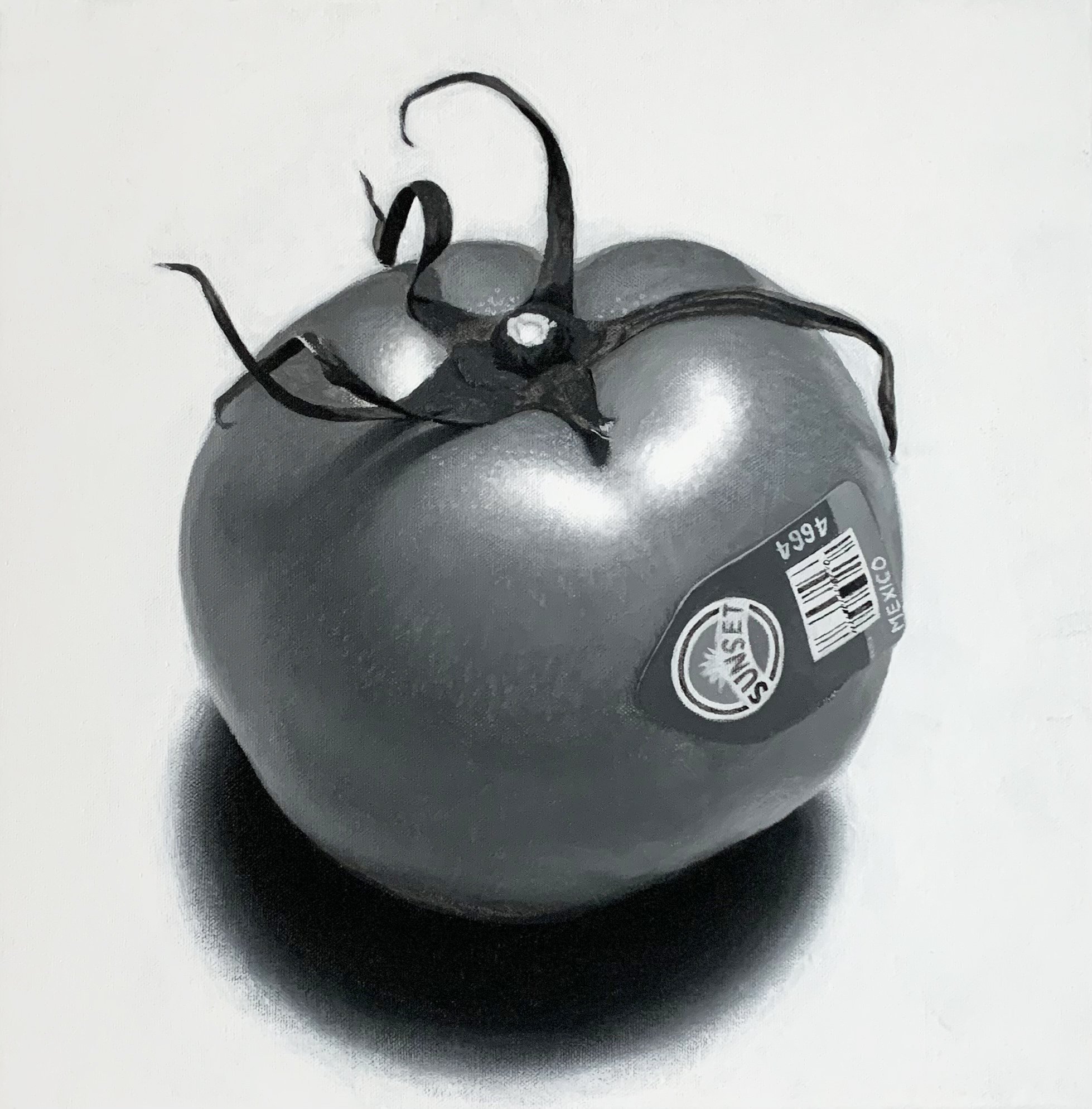  “Tomato Study” Acrylic on canvas. 16x16” 