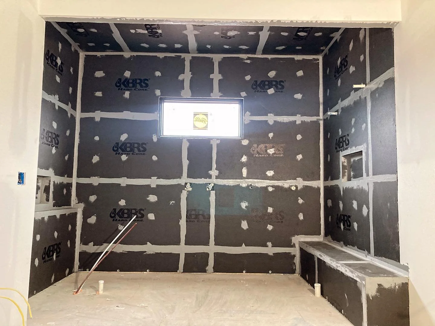 We teamed up with KBRS Shower Systems and Youngs Contracting to prep this custom tub/shower wet room. They are manufacturing a custom base for this entire area. We will be back in a few weeks to set the base and start tiling!