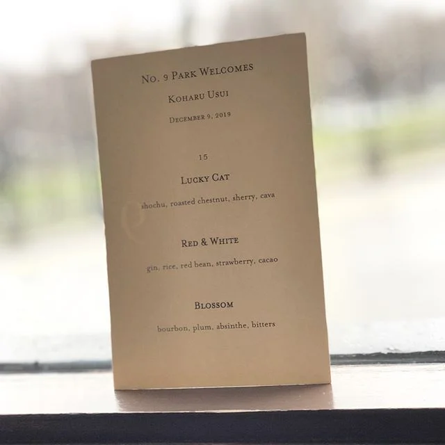 Today we welcome Koharu as our Holiday Lunch guest bartender. Koharu brings inspired and delicious cocktails with gracious hospitality to any bar she tends. Come on in and try one of her amazing cocktails! #no9parkbar #bostondrinks