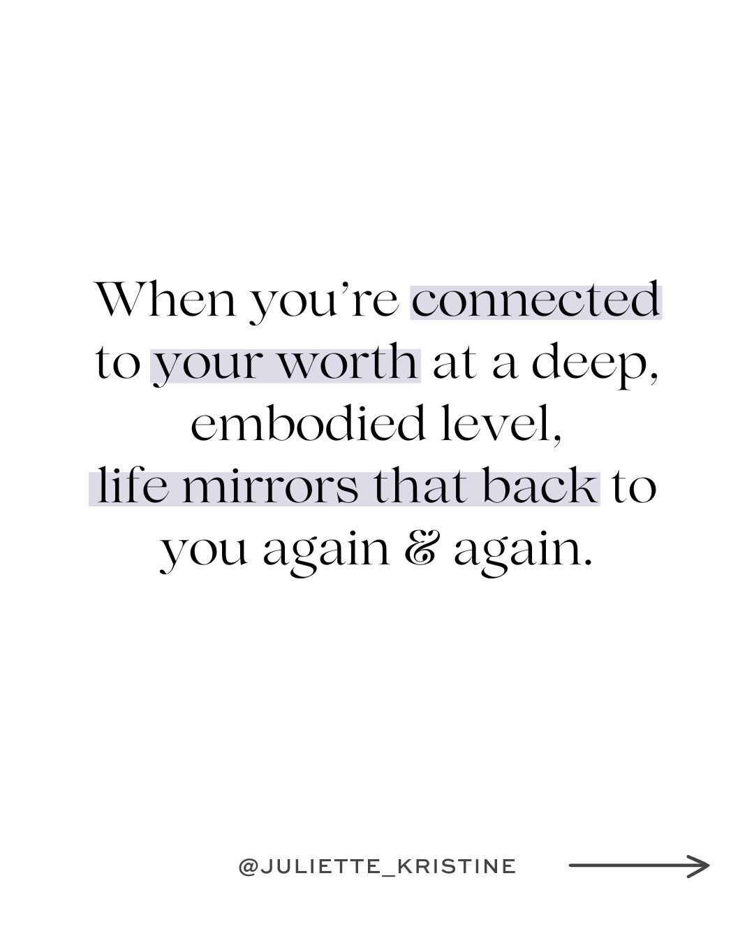 When you&rsquo;re connected to your worth at a deep, embodied level, life mirrors that back to you again and again.⁠
⁠
True alignment with your worth isn&rsquo;t just a thought, it&rsquo;s a feeling you carry within you.⁠
⁠
When you truly know your w