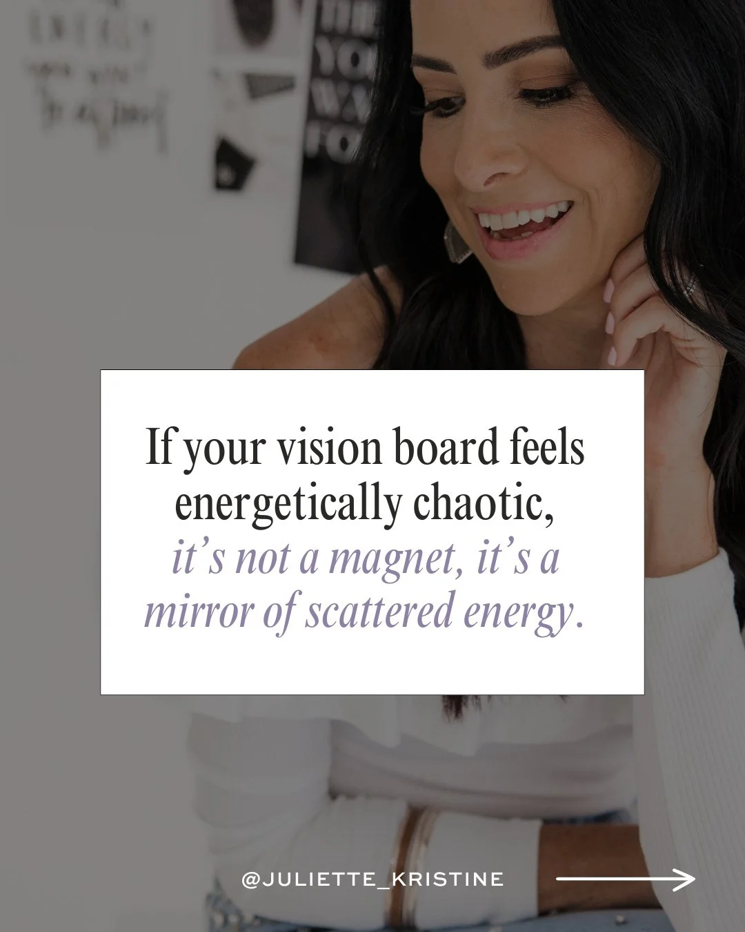 Your vision board is meant to stabilize your frequency, not overstimulate your nervous system.⁠
⁠
When it&rsquo;s overcrowded, incoherent, or filled with images that don&rsquo;t truly resonate, it sends mixed signals to your subconscious.⁠
⁠
Instead 