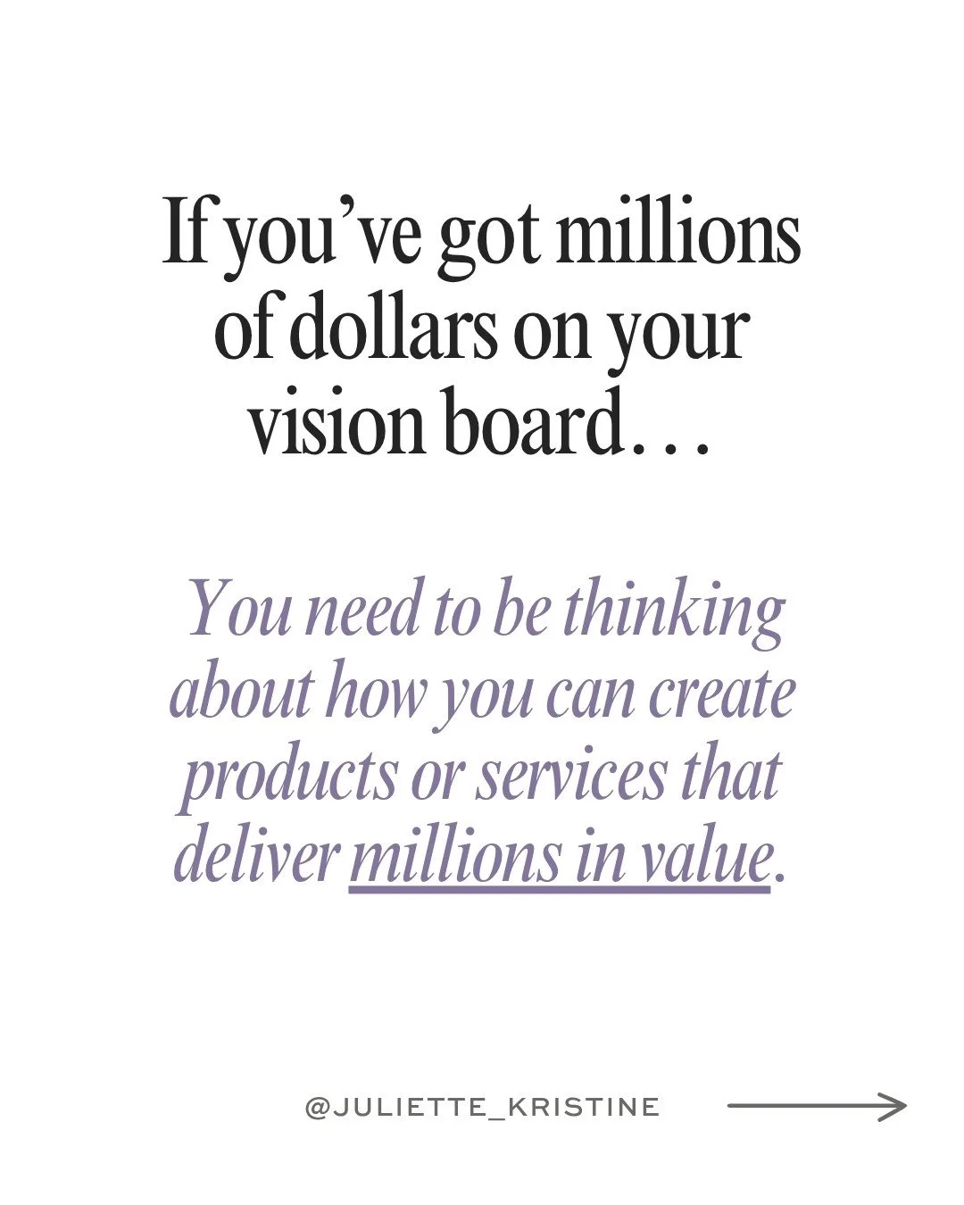 It&rsquo;s one thing to put millions on your vision board.⁠
⁠
It&rsquo;s another to become someone whose work matches that level of value both energetically and tangibly.⁠
⁠
Your manifesting will become more powerful when you focus on what you&rsquo;
