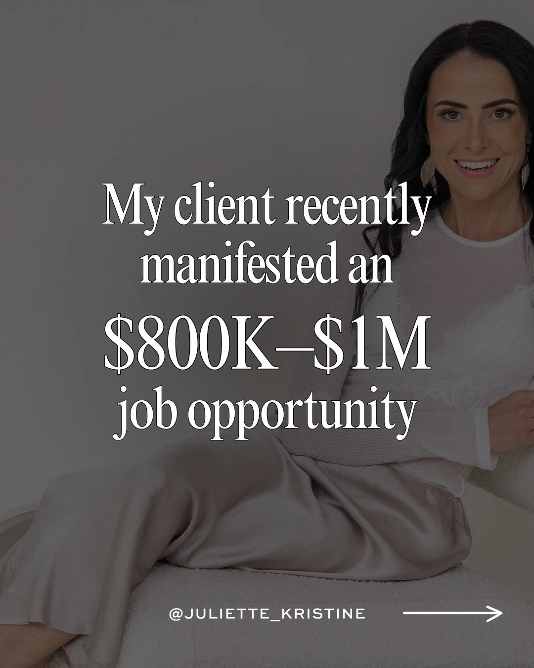 My client recently manifested an $800K&ndash;$1M job opportunity.⁠
⁠
What&rsquo;s beautiful about this is that it didn&rsquo;t arrive through pressure, outreach, or strategy. ⁠
⁠
It was magnetized into his field.⁠
⁠
And just to be clear, we are worki