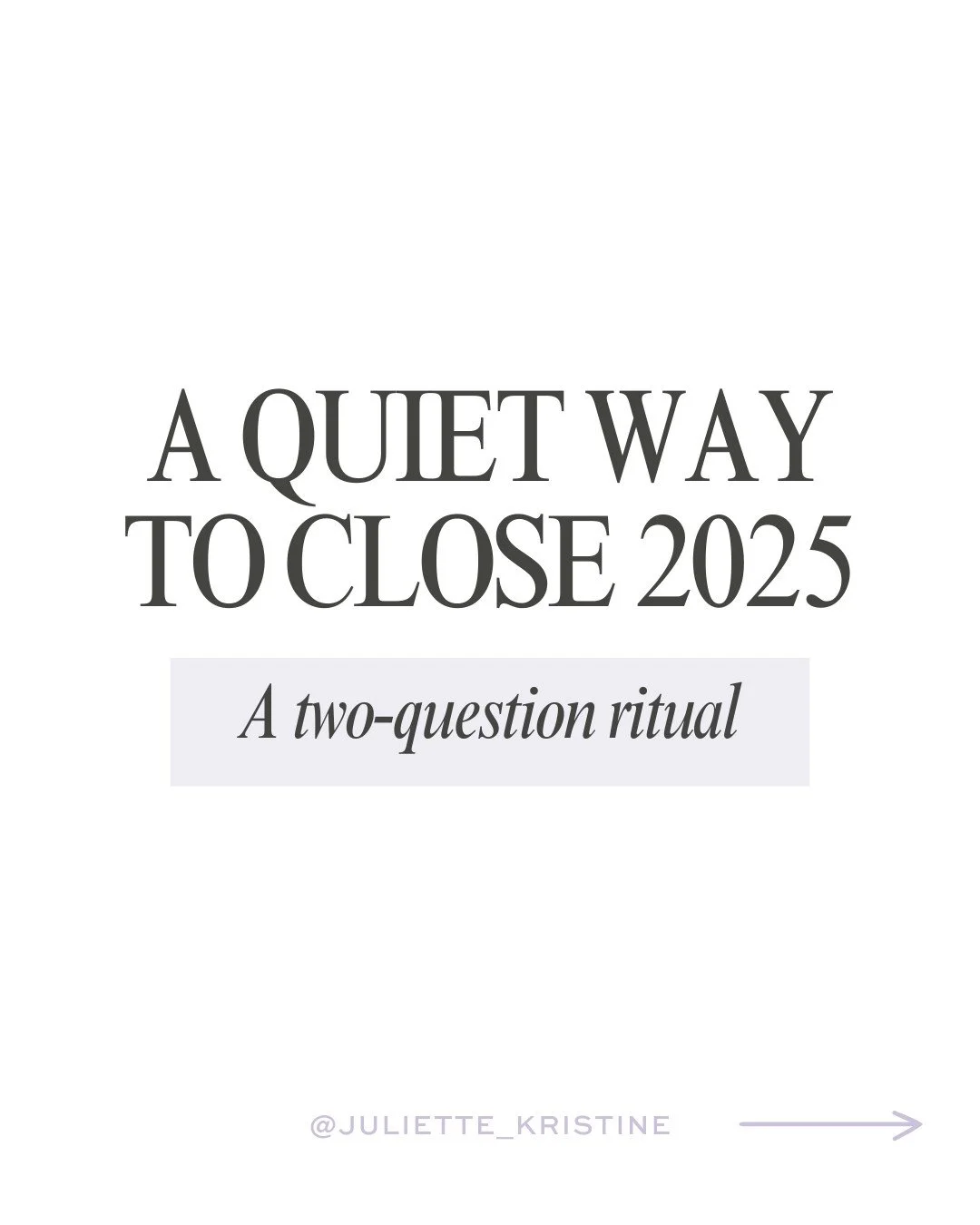 If you don&rsquo;t have the time or energy for a full end-of-year ritual, this exercise is enough.⁠
⁠
Two simple questions.⁠
⁠
No pressure to analyse or plan everything out.⁠
⁠
Just space to let 2025 land and to start to gently orient yourself toward