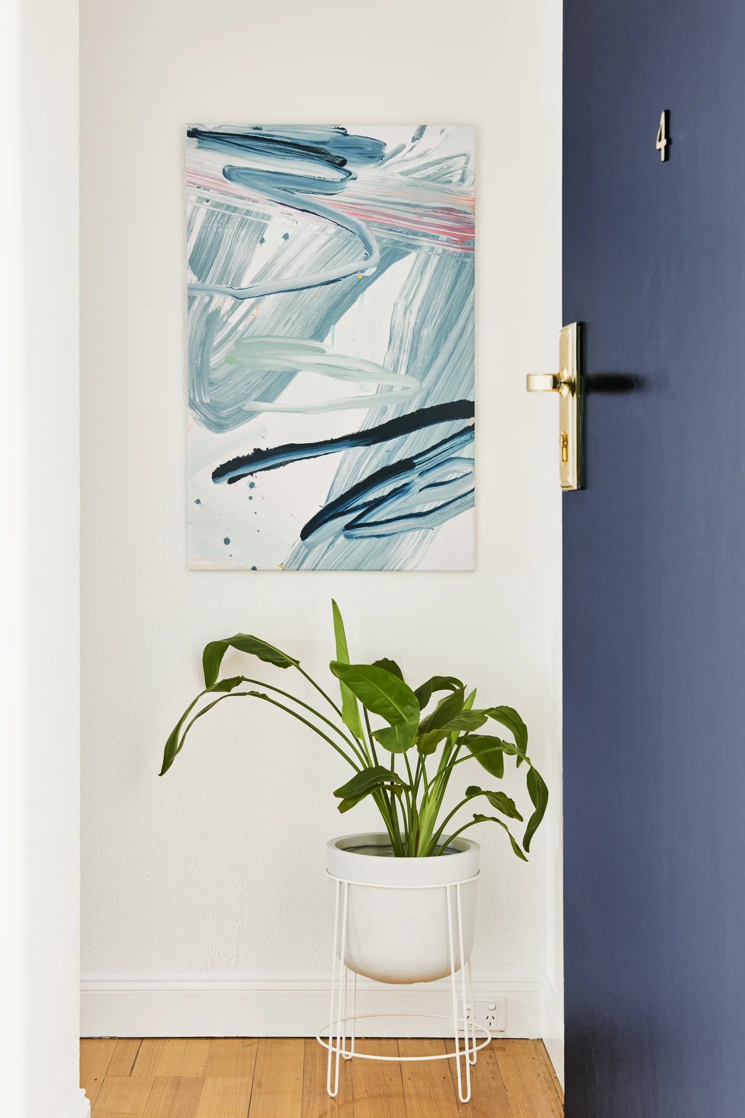 Rowena Martinich Original Artwork from Hunting Collective Exhibition 2017, Buddy Pot from Hunting for George , Orbit Plant Stand from Milk & Sugar