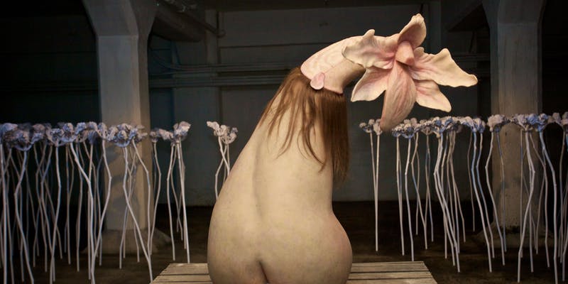 Patricia Piccinini Bootflower 2015 Silicone, fibreglass, human hair 103 × 100 × 60cm