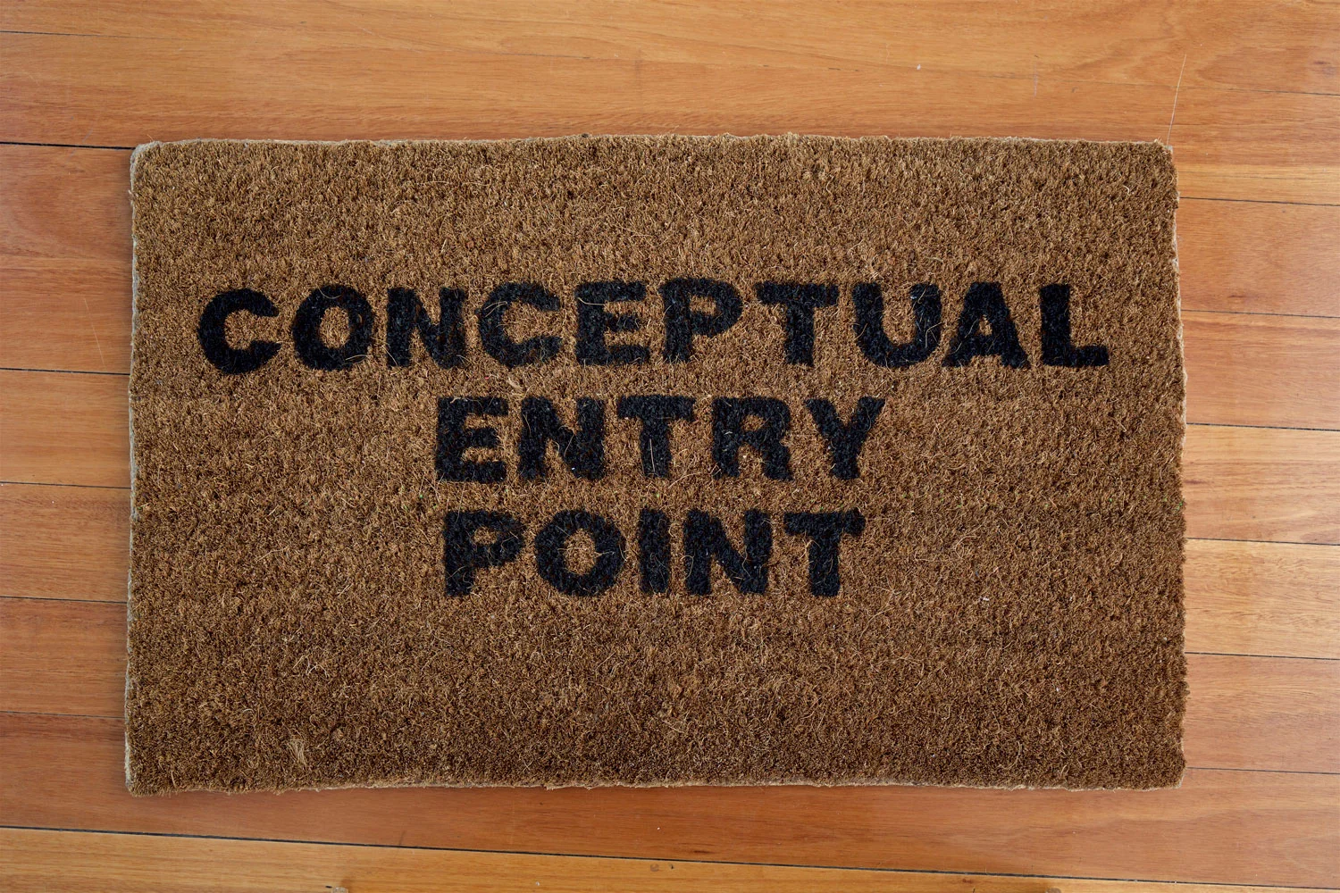 Lionel Bawden, Groundwork (CONCEPTUAL ENTRY POINT), 2018, exterior paint on coir fibre doormat, 450 x 730 x 30mm. Photo: Ian Hobbs.