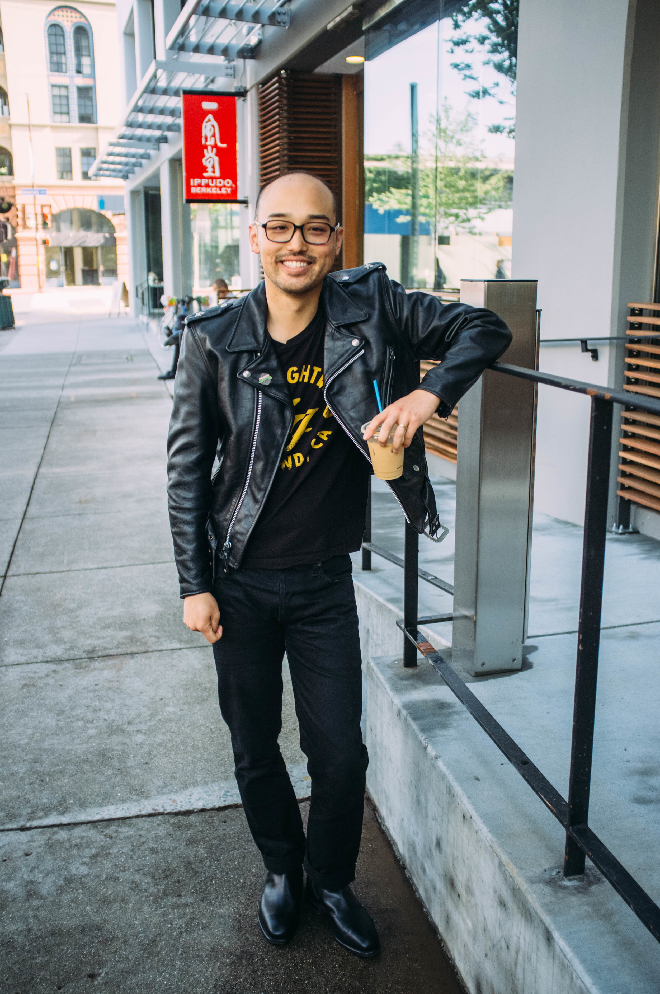 Glasses - JINS | Jacket - Schott Perfecto | T-shirt - Vintage | Jeans - 3Sixteen | Boots - R.M. Williams