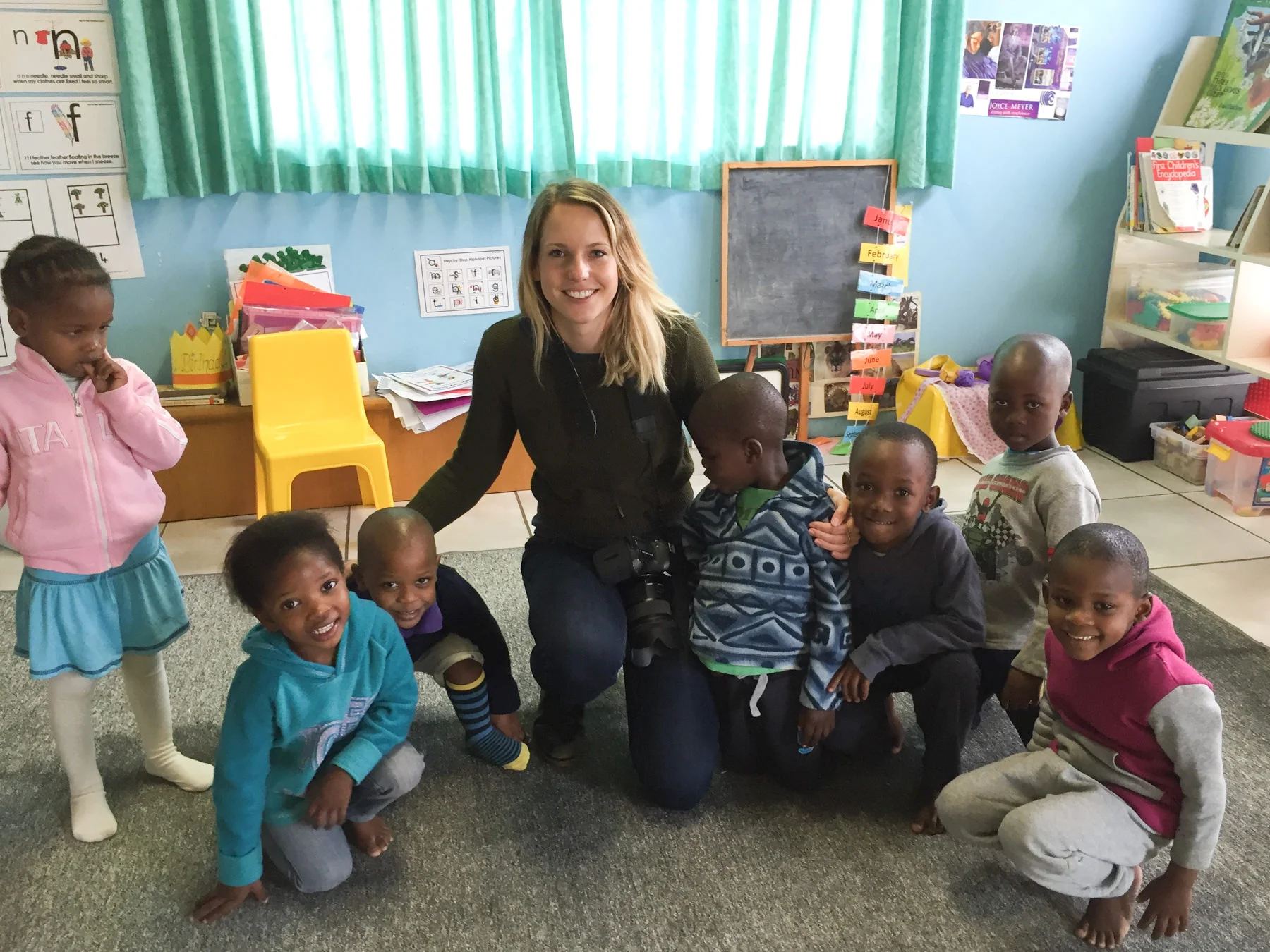 with some of the little kids before I left. 