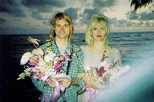 Kurt Cobain and Courtney Love wedding in Hawaii. Source image provided by the artist