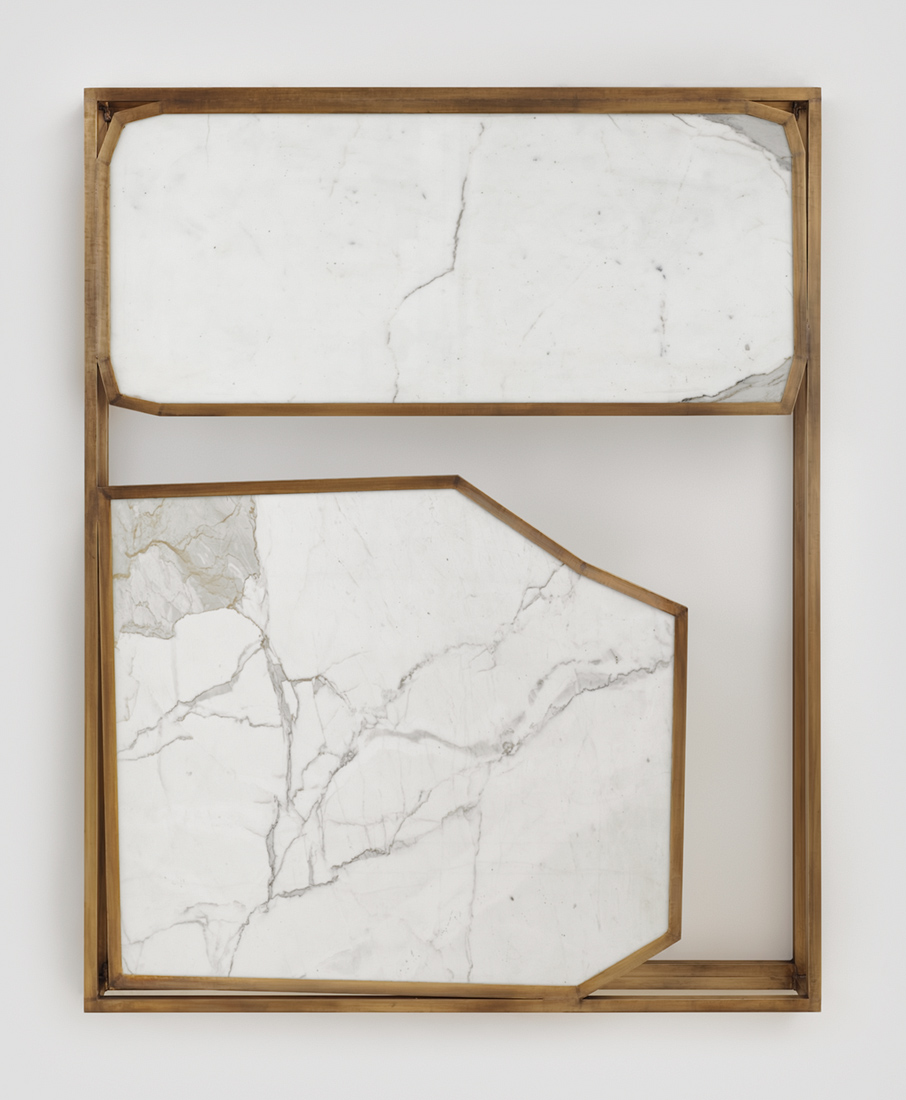 Sam Moyer Marshall Field's 2015 Bronze and marble, 70 x 56 x 6". Courtesy of the artist and Kavi Gupta Gallery
