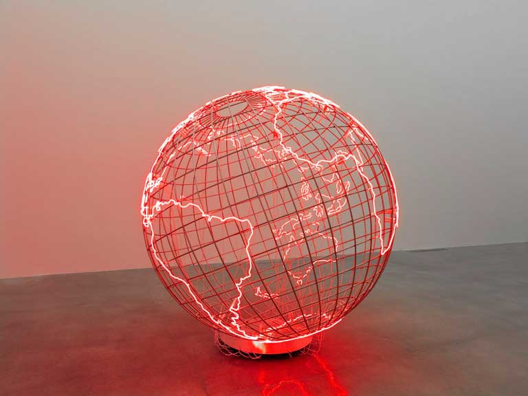 (Image at top: Hot Spot, 2006, Stainless steel and neon tube.)