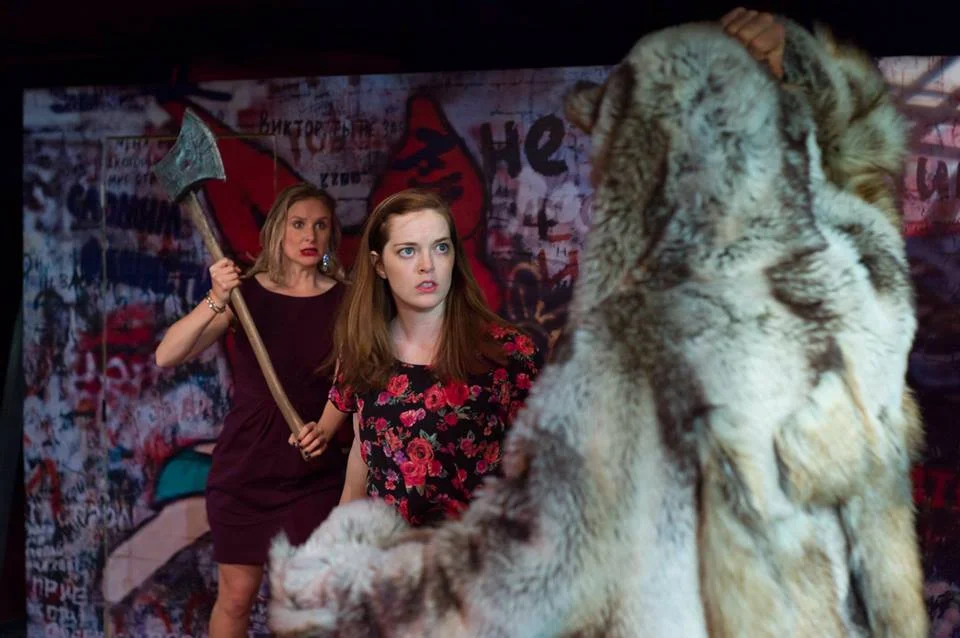 Katherine Bourne Taylor as Annie in the regional premier of The Fairy Tale Lives of Russian Girls, by Meg Miroshnik . Undermain Theatre . Photo Kat Owens.