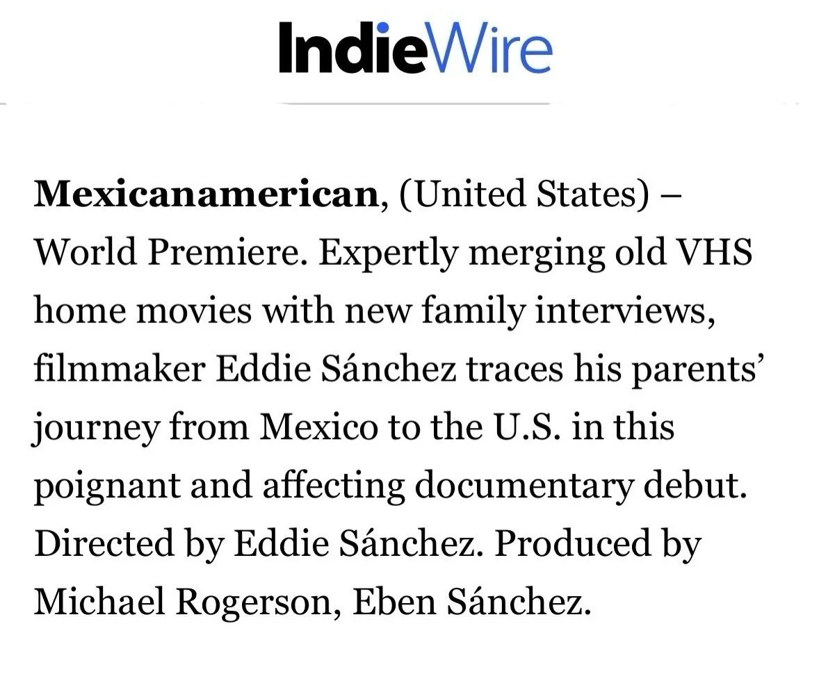 Don&rsquo;t miss MEXICANAMERICAN &mdash; in competition at #tribeca25th. SCREENINGS TIMES BELOW:

June 9th, 5:00 PM
June 10th, 6:00 PM
June 14th, 6:00 PM

All at the Village East Angelika. All featuring presentations and Q&amp;As with the filmmaker.
