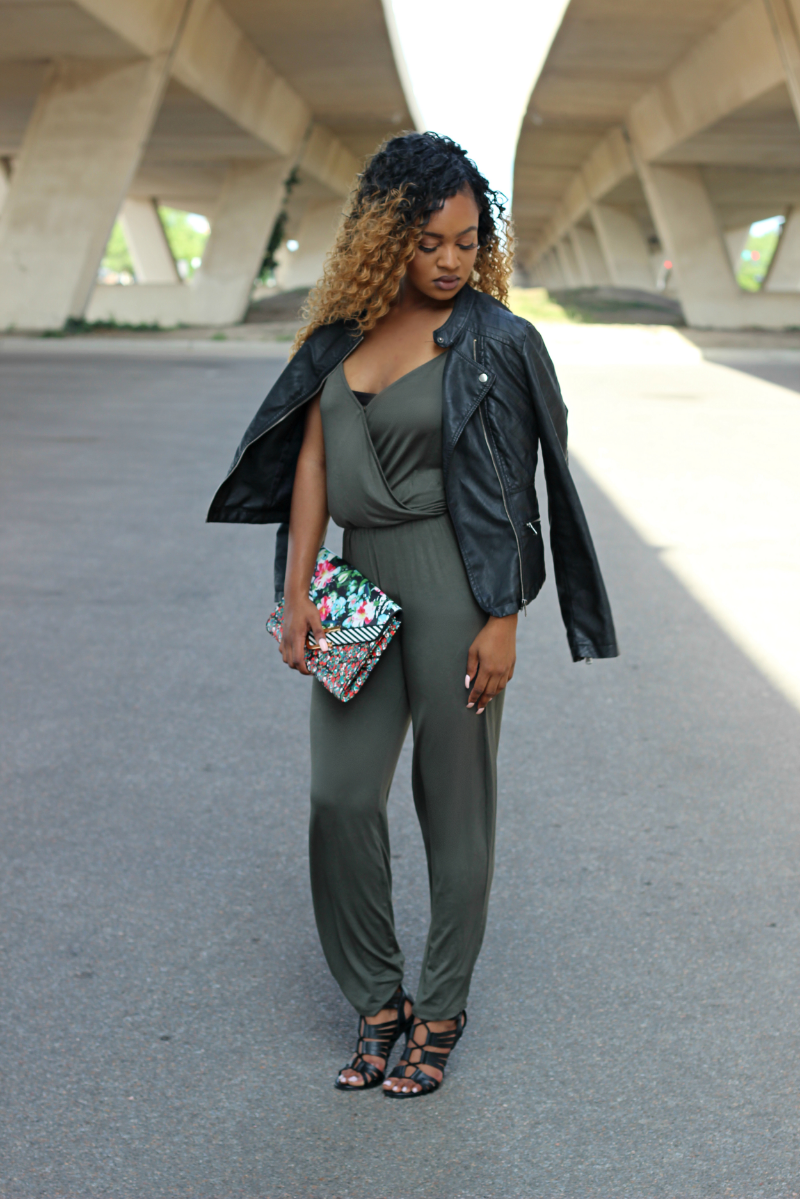 express olive green jumpsuit