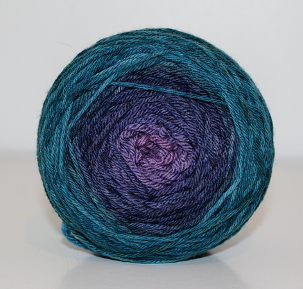 Colour by me/tres/ (Agnes Bolton)’s new range of gradient colours. This is Forest Twilight. Emma of Em’s Knits will be turning this into one of Kelly Brooker’s “Just One” gradient cowls.