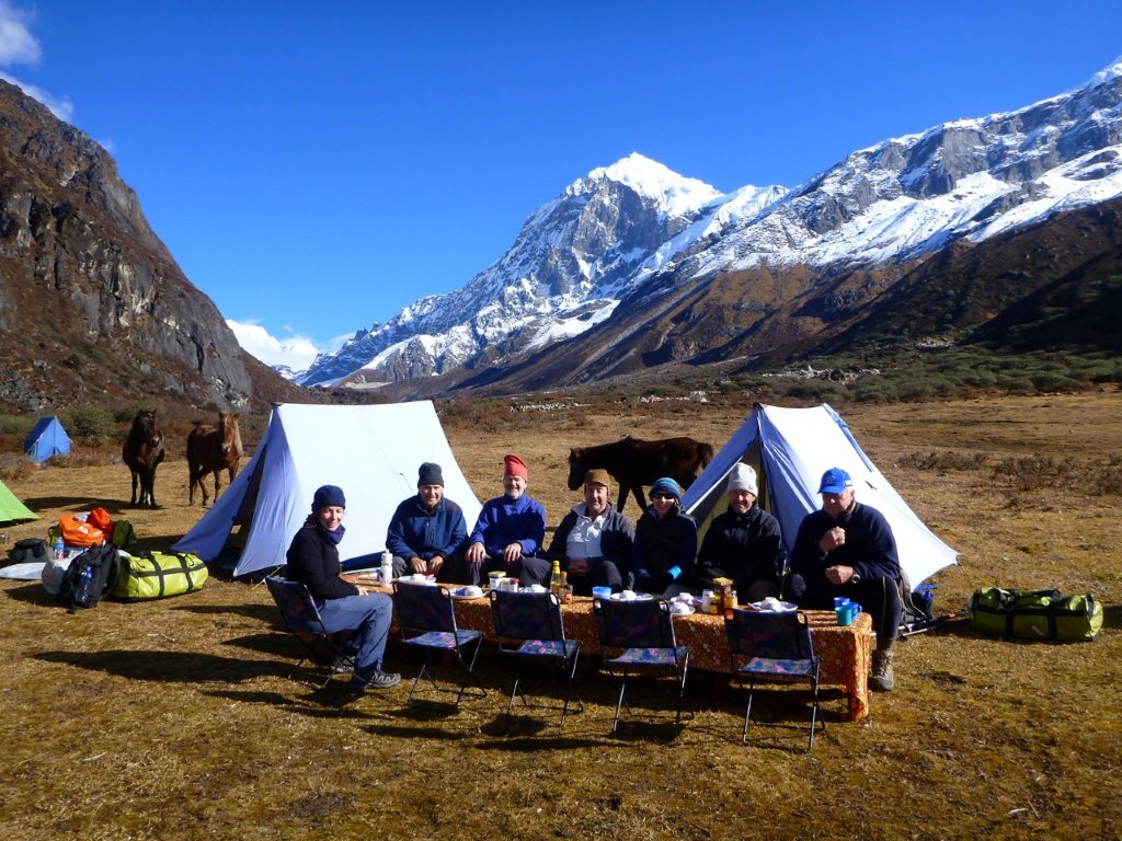 Peter (centre, I think) and fellow hikers in Bhutan
