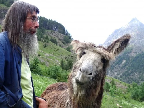 Shepherd Andre Leroy and his mule Dorine