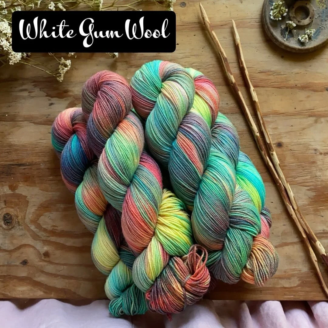 White Gum Wool is excited to showcase Augustbird hand dyed yarns!  Check them out at the link in our bio. #whitegumwool #augustbirdau #handdyedyarn #handdyedmerino