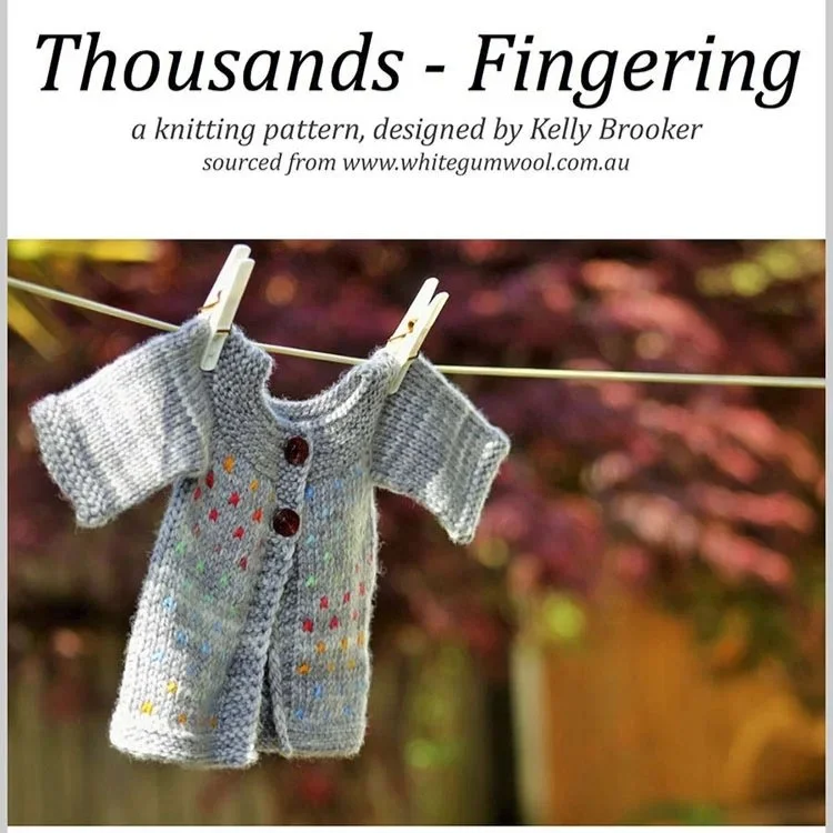 Thousands gives you the opportunity to combine those attractive variegated yarns with a more neutral colour for the majority of the knit.