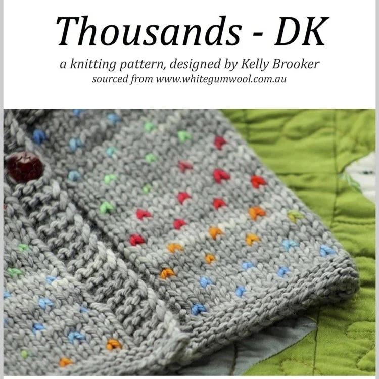 Thousands gives you the opportunity to combine those attractive variegated yarns with a more neutral colour for the majority of the knit.