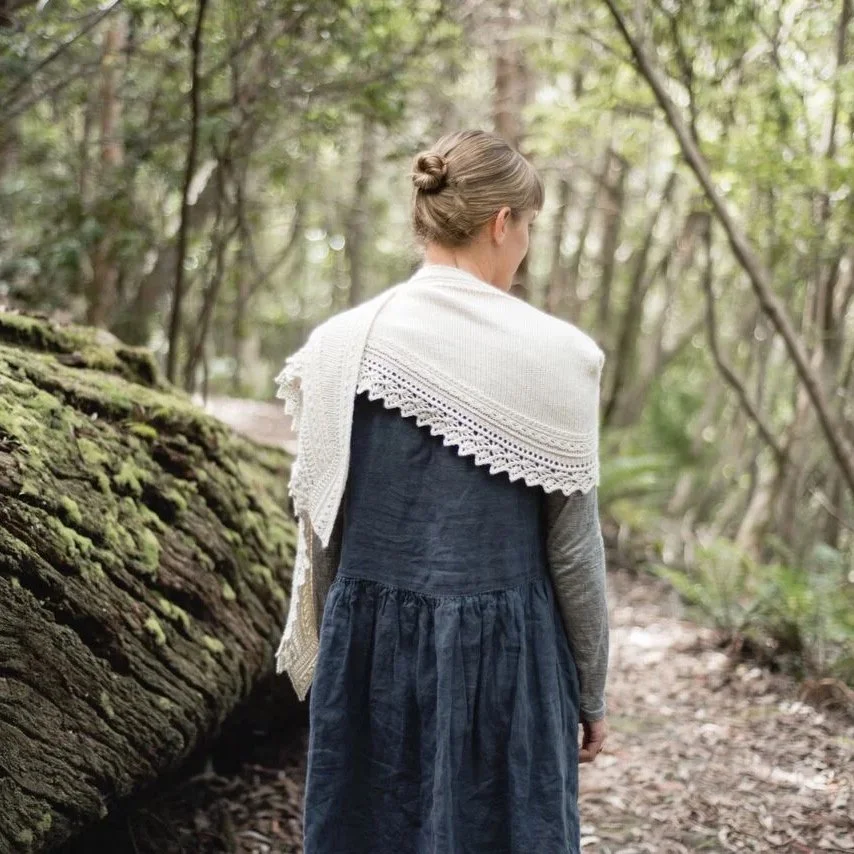This is a shawl to wrap around you as you sip tea, wander through the garden, immerse yourself in a gothic novel, or just enjoy the fading light of the day.