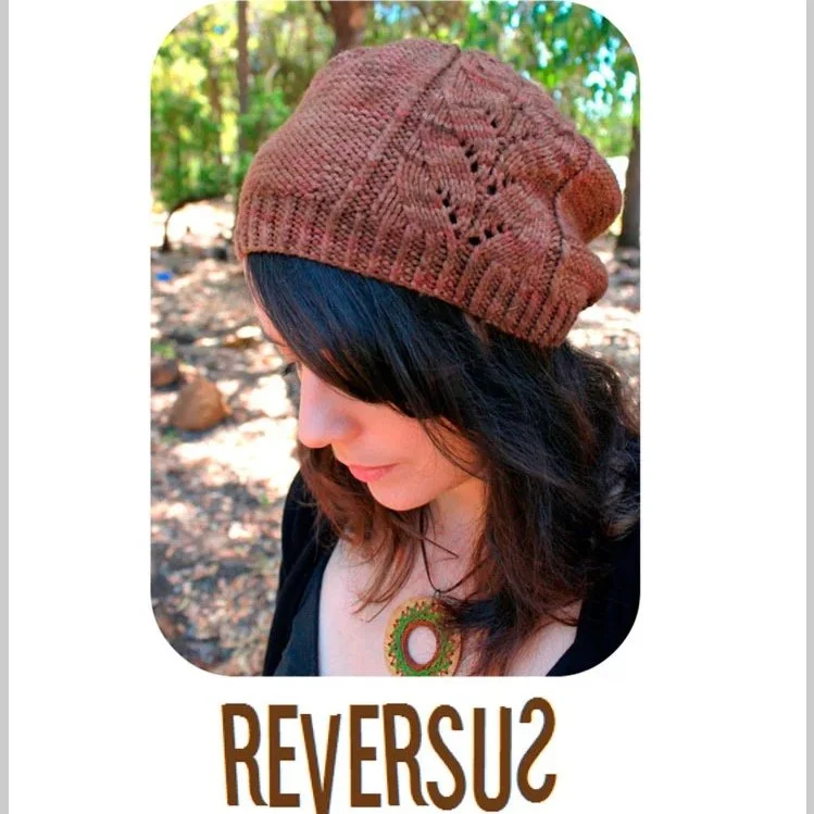 A swirling leaf pattern that flows effortlessly from a twisted rib brim is further accentuated by the understated reverse-stockinette background.