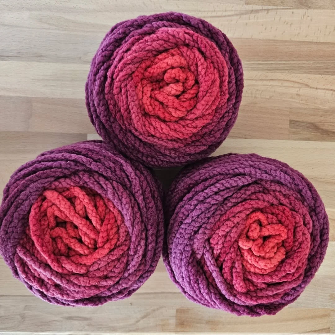 Just in from @changelingcolouredyarns -- Red Sundew in rope yarn for @nimble_knits Red Queen from her new pattern collection Six Impossible Things Before Breakfast. On the WGW website now. #whitegumwool