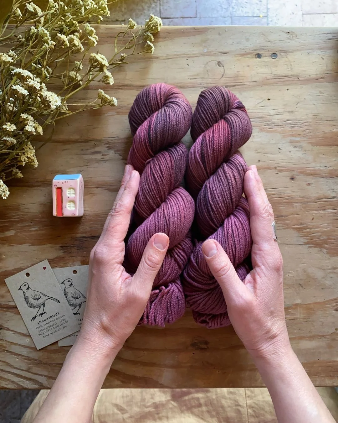 Quiet and Stillness hand dyed yarn bowerbird4.jpg