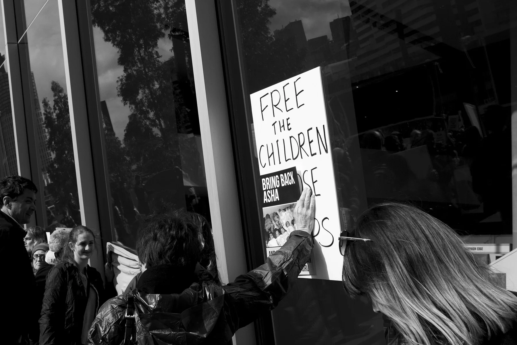 Crowds rally outside the Australian Labor Party (ALP) Conference held in Melbourne in an effort to change the ALP's refugee policy, 2015